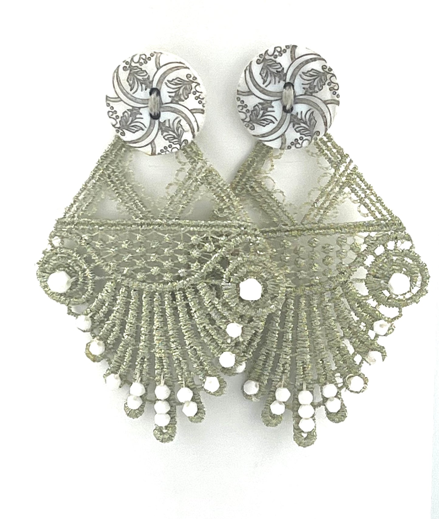The Caroline Earrings, Light as a Feather Stiff as a Board (OOAK)