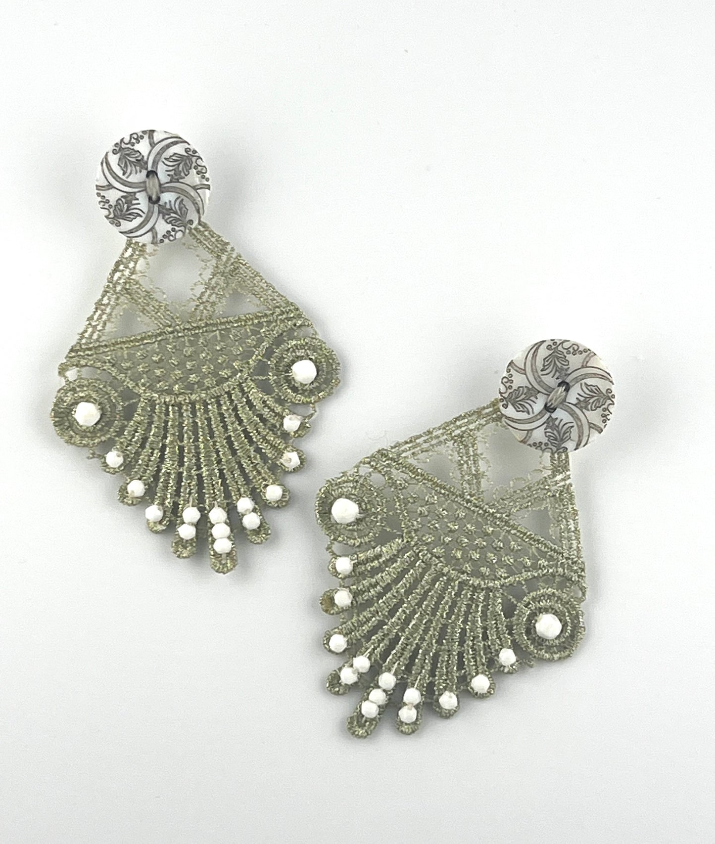 The Caroline Earrings, Light as a Feather Stiff as a Board (OOAK)