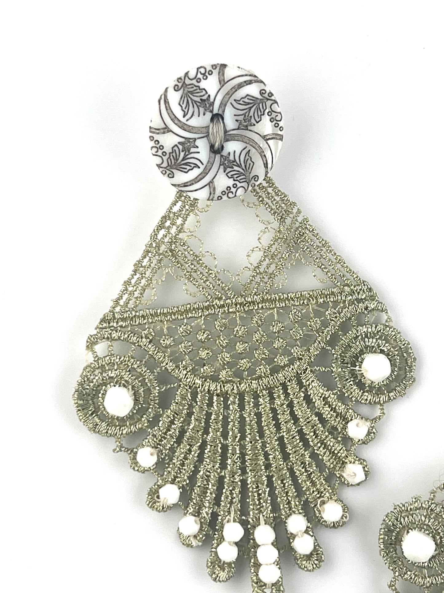 The Caroline Earrings, Light as a Feather Stiff as a Board (OOAK)