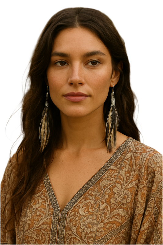 The Sharon Feather Earrings