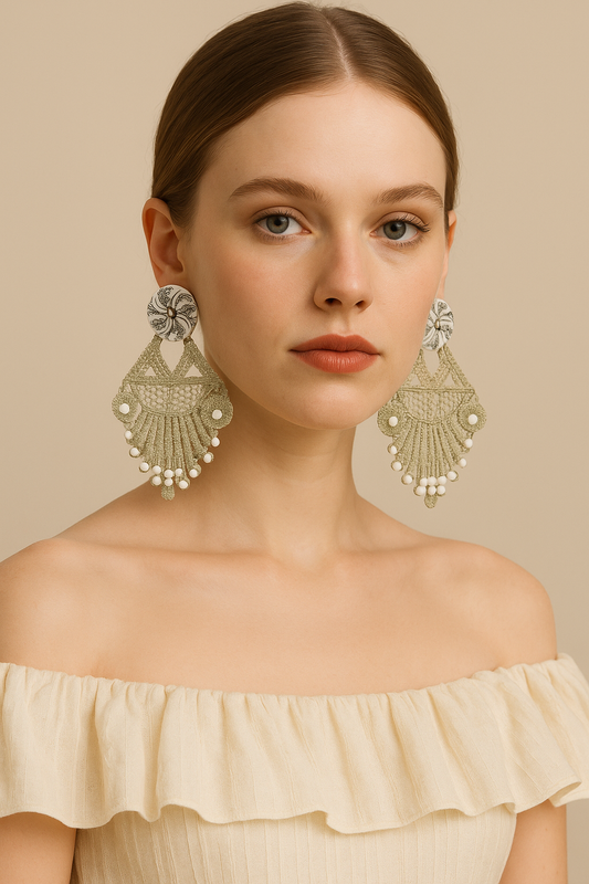 The Caroline Earrings, Light as a Feather Stiff as a Board (OOAK)