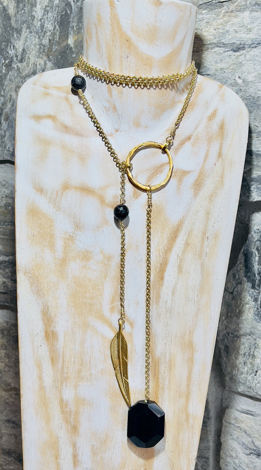 Lila Wrap Gold & Black